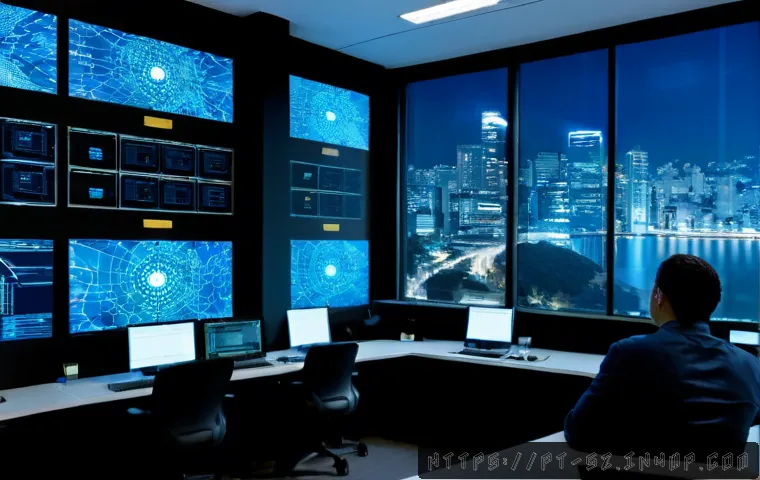 Home 17 지능형 위협 탐지 시스템의 기술적 구성 요소 - Photorealistic cybersecurity operations center in São Paulo, Brazil, with a diverse Portuguese-speak...
